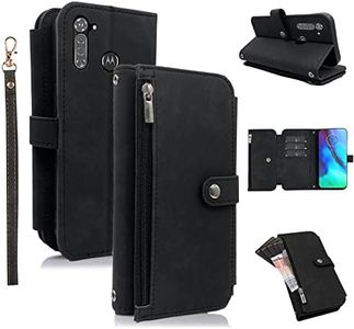 Compatible with Moto G Stylus 2020 MotoG Pro Wallet Case Flip Card Holder Cell Folio Purse Lanyard Wrist Strap Rugged Slot Mobile Phone Cover for Motorola GStylus Stylo XT2043-4 XT2043 Women Black