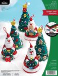 Bucilla Felt Ornaments Applique Kit Set of 6-Santa's Tree Treasures