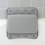 Taylor & Brown Bathtub Pillow, Luxury Relaxing White Soft Non Slip Cushioned Bath Pillow Waterproof Home Spa Headrest Cushion with 8 Slip Resistant Suction Cups (Grey)