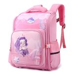 Storite Magical Mermaid School Bag for Young Kids-Water-Resistant and Durable, Perfect Backpack for 6-8 Year Old Boys and Girls, Great for Birthdays Gifts-Pink