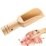 Mini Wooden Scoop, Bamboo Bath Salt Scoop Bath Salt Spoon Small Scoops Washing Powder Spoon for Salts Honey Spices Scoop Sugar Ice Cream Powder Chili Powder Coffee Beans with Holes, 3.1*0.8in (1pcs)