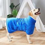 Zorela Dog Drying Coat, 400gsm Microfibre Dog Towel Robe Super Absorbent Dog Drying Robe, Super Soft Dog Bathrobe Dog Robes for Drying Dogs, Fast Drying Dog Dressing Gown for After Bath Beach Pool