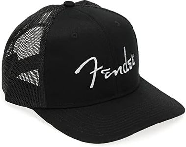Fender® Silver Thread Logo Snapback Trucker Hat, Black, One Size Fits Most