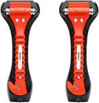 2 PCS High Carbon Steel Hard IPOW Car Safety Hammer Escape Tool with Antiskid Seatbelt Cutter, Life-Saving Emergency Glass/Window Punch Breaker Auto Rescue Disaster Hammer