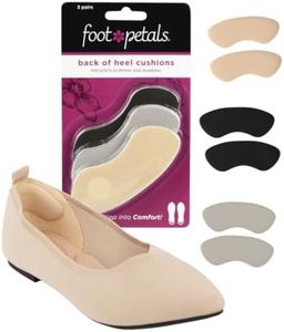 Foot Petals Womens Back of Heel Cushion Inserts, Heel Protectors, Comfortable Heel Grip for Pain Relief and Sizing, 3 Pair, Combo