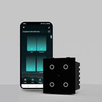 AZIOT SMART MODULAR 4 GANG TOUCH SWITCH (6 amps each) - GLASS (Not Acrylic): Elevate Your Home with Effortless Control (Fits in Anchor Roma Classic and similar plates), Black