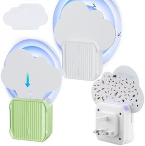 14 Glue Cards Flying Insect Trap Indoor Use, Mosquito Trap Plug-in, Indoor Gnat Moth Catcher, Fly Trapper with Night Light, Attractant Catcher for Home Office with 2 Device
