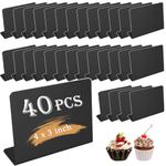 DAJAVE 40 Pcs Mini Chalkboard Signs, 4 x 3 inch Small Chalk Boards Signs Blackboard Reserved Signs for Tables Bakery Food Price Tags Weddings Parties