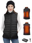 Loowoko Heated Gilet Womens with Power Bank 10000mAh, Heated Vest Women, Lightweight Thermal Body Warmer, Slim Fit Electric Rechargeable Heated Jacket Womens for Camping, Motorcycle, Skiing,Hunting