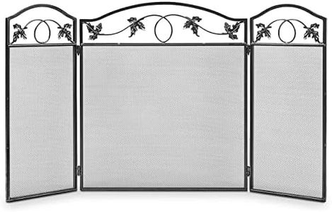 Giantex 3-Panel Fireplace Screen Pet Safety Fence Fireplace Fence, Sturdy Steel Frame, 3 Panel Foldable Fireplace Screen Folding Spark Fire Guard Steel