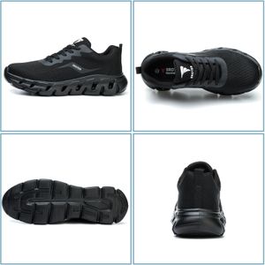 Steel Toe Safety Trainers, Black – Men’s Size 8 UK