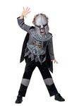 Smiffys Deluxe Skeleton Knight Costume Top with EVA Chest, Cape, Trousers & EVA Mask, Halloween Child Fancy Dress, Skeleton Dress Up Costumes