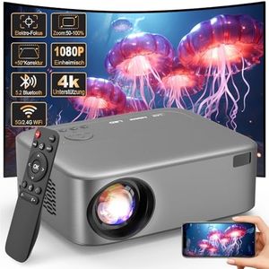 [Electric Focus] FRESHDEW Projector, 5G WiFi Projector with Bluetooth Native 1080P Projector, 26000L LCD Technology Home Cinema Outdoor/Home Cinema Video Projector with Tripod for iOS/Android/TV Stick