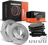 A-Premium 10.63 inch(270 mm) Rear Drilled and Slotted Disc Brake Rotors + Ceramic Pads Kit Compatible with Chevy, Buick and Pontiac Models- Allure 05-08, LaCrosse 05-09, Impala 11-13, Grand Prix 04-08