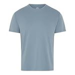 JustWears Mens Tee | Soft Lightweight T-Shirt with Cooling Micromodal Air Breathable Fabric, Organic Cotton & Mulberry Silk | Everyday Sustainable Tshirts for Men | Casual Tshirt Gift Mid Blue