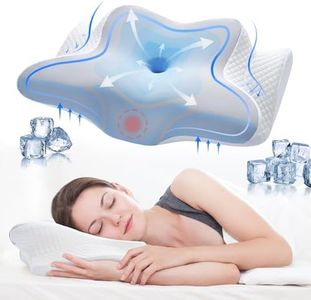 FANPAT Cervical Pillow for Neck Pain Relief,Contour Memory Foam,Ergonomic Orthopedic Neck Support Pillow for Side,Back & Stomach Sleepers with Breathable Pillowcase,Queen Size,Light Grey, 1pack