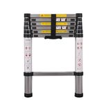 SINZUX Telescopic Ladder 2M/6.5FT, Aluminium Loft Ladder Extendable, Max Load 150kg/330lb, Adjustable Step, for Decorating, Painting