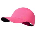 GADIEMKENSD Women's Race Day Running Hat Performance Mesh Baseball Cap Ponytail Hats Excellent Ventilation Lightweight Reflective Safety Cap for Exercise Workout Golf Hiking Beach Gym Pink