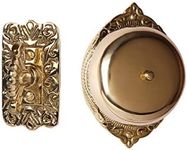 Twist Hand-Turn Solid Brass Wireless Mechanical Doorbell Chime in Polished Lacquered Finish Vintage Decorative Antique Victorian Door Bell with Easy Installation