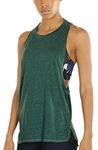 icyzone Workout Tank Tops for Women - Running Muscle Tank Sport Exercise Gym Yoga Tops Athletic Shirts (XL, Army)