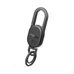 Promate TagChain Smart Key Finder with Apple Find My, IP67 Water-Resistant, Rechargeable Battery, 90dB Sound, 50m Range, Carabiner Clip & Ring for Bags, Pet Collars, Keys, Luggage-Black