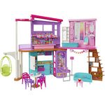Barbie Vacation House, 2-Storey Fully-Furnished Barbie House with 6 Play Areas, Swing Chair Elevator, 30 Accessories, Fold and Store, Toys for Ages 3 and Up, One Toy House, HCD50