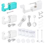 WillTen Ear Piercing Kit Nose Piercing Kit Belly Button Piercing Kit Silver, Ear Piercing Gun Belly Piercing Kit Nose Piercing Gun, Disposable Ear Piercing Kit Piercing Gun with Built-in Studs