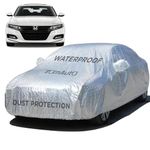 TOmAutO Waterproof Textured with Triple Stitching Car Cover for Honda Accord - Ultra Surface Body Protection, Mirror, Dust, UV Shield, Without Antenna Pockets - Silver Look