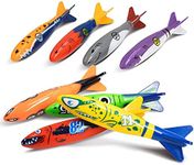 Novelty Place 8 Pack Torpedo Bandits Diving Toy Rockets - Swimming Pool Underwater Game for Kids and Adults - Shark Design 8 Colors