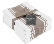 AMOUR INFINI Cotton Kitchen Towels - Set of 4 Highly Absorbent, Ultra Soft Tea Towel with Hanging Loop, 20x28 Inch Quick Drying Dish Cloths for Cleaning Dishes (Beige)