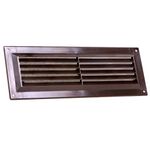 Map Louvre Vent Cover 9 x 3 (229mm x 76mm), Fixed Plastic Grille with Flyscreen to Cover Single Brick, Brown