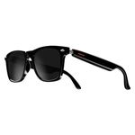 JUJNE Wireless Bluetooth 5.0 Glasses with Headphones Hands-Free Calling Music Photograph Black C PC+CTA+TR90+Nylon 1Set, 500446383A3