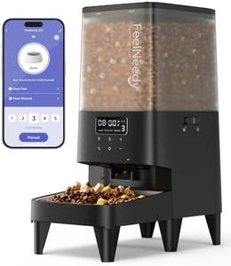 FEELNEEDY Automatic Cat Feeder App Controlled, 5L Cat Food Automatic WiFi, Automatic Cat Feeder with Customised Schedule, 0-10 Meals per Day (App Black)