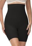 Yeblues Tummy Control Shapewear, High Waisted Shapewear Shorts for Women, Seamless Comfy Body Shaper Underwear Girdle Thigh Slimmer Under Dress Black Medium