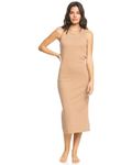 Roxy Women's Good Keepsake Strappy Midi Dress, Warm Taupe