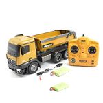 RLS RC Huina Dump Truck 1:14 10CH 2.4GHz Remote Control Alloy toy dump truck Model 1573 with lights and sounds FREE 2 Batteries Remote Control 1:14 Scale Big 45cm Boys Girls
