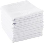 MENLEE Handkerchief for Men Pack of - Cotton Hanky, Solid Plain Design, Full Size, Pure Cotton Fabric - Ideal for Daily Use (Pure) (12, White)