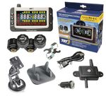 TST 507 Tire Pressure Monitoring System with 4 Cap Sensors and Color Display for Metal/Rubber Valve Stems by Truck System Technologies, TPMS for RVs, Campers and Trailers