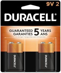 Duracell Coppertop 9V Battery, 2 Count Pack, 9-Volt Battery with Long-lasting Power, All-Purpose Alkaline 9V Battery for Household and Office Devices