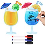 2pcs Fruit Drink Cruise Door Magnets, Cruise Door Magnets with 3pcs Dry Erase Pens Fruit Magnets for Fruit Drink Cocktail Cruise Door Magnetic Decorations