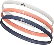 adidas Hairband Set - 3 Thin - Grey, Coral Fusion, Shadow Navy