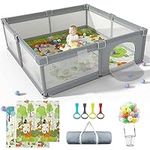 Apzeda Large Baby Playpen with Mat 