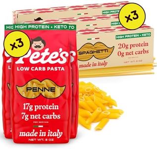 Pete's Pasta 3 Pack Penne + 3 Pack No Carb Spaghetti - Low Carb Pasta - High Protein Pasta - Authentic Italian Keto Pasta Noodles - Healthy Low Calorie Pasta - Wheat Pasta Imported from Italy