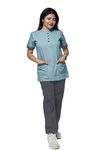 UNIFORM CRAFT Women's Polyester and Cotton Twill Support Staff Uniform, Green and Grey (M)