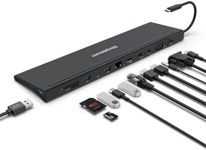 Simplecom CHN622 USB-C 12-in-1 Multiport Docking Station Laptop Stand Dual HDMI + VGA Triple Display Gigabit LAN