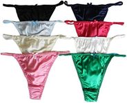 Yavorrs Womens Silk Panties G String Thong Underwear Size S M L XL 2XL (as1, alpha, x_l, regular, regular, 8 Pack A)
