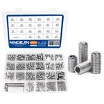 NINDEJIN 666 pcs Hex Allen Head Socket Set Screw Assortment Kit M2 M3 M4 M5 M6 M8 Grub Screw with Internal Hex Drive,304 Stainless Steel