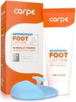 Carpe Antiperspirant Foot Lotion with APPLICATOR, A Dermatologist-Recommended Solution to Stop Sweaty, Smelly feet, Helps Prevent blisters, Great for hyperhidrosis. 1 Tube + Applicator