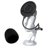 Blue Yeti Pop Filter with Mic Cover Foam - Mic Pop Filter for Blue Yeti Microphone to Blocks Out Plosives, 5.5 Inch Diam, 6 Layers Blue Yeti Mic Cover by YOUSHARES