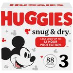 Huggies Snug & Dry Baby Diapers, Size 3, Giga Pack, 88 Ct